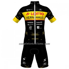 Completo Maglia + Pantaloncino con bretelle 2023 Lotto-Kern Haus Manica Corta Giallo Nero